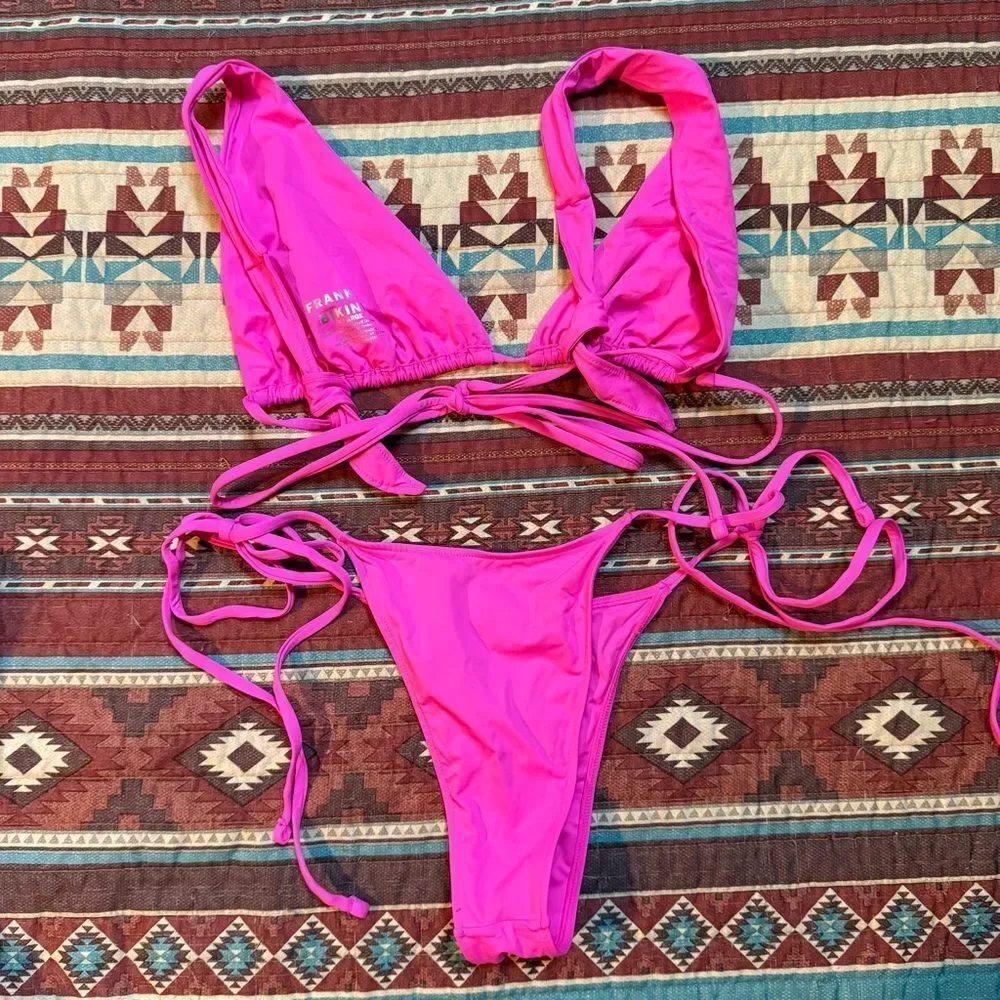Frankie's Bikinis Hot Pink bikini set